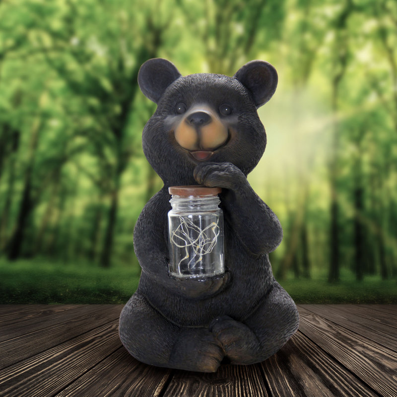 Exhart Solar Bear Statue with Encased Fireflies & Reviews Wayfair